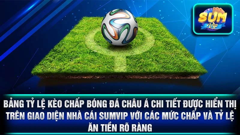 Bảng tỷ lệ kèo chấp bóng đá châu Á chi tiết được hiển thị trên giao diện nhà cái SumVip với các mức chấp và tỷ lệ ăn tiền rõ ràng.