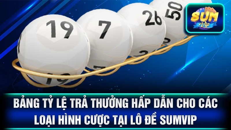 Bảng tỷ lệ trả thưởng hấp dẫn cho các loại hình cược tại lô đề SumVip