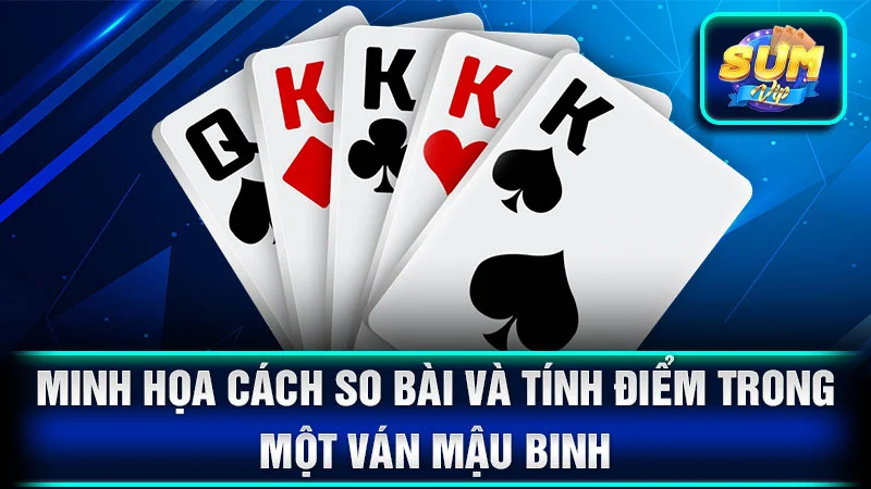 Minh họa cách so bài và tính điểm trong một ván mậu binh