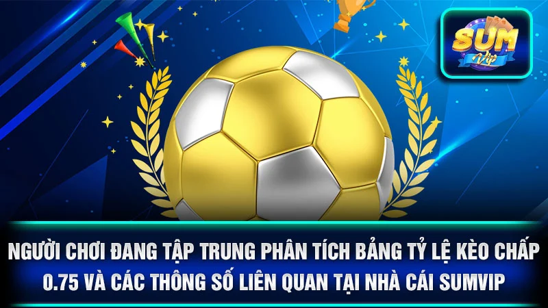 Người chơi đang tập trung phân tích bảng tỷ lệ kèo chấp 0.75 và các thông số liên quan tại nhà cái SumVip.